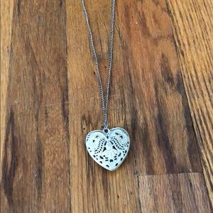 Long heart necklace.